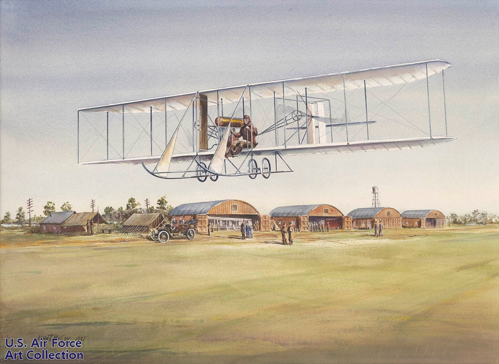2ND LT H. H. ARNOLD FLIES THE WRIGHT B FLYER AT COLLEGE PARK, MARYLAND - 1911